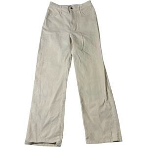 Hollister Ultra High Rise Corduroy Pants Women’s W26 Cream Beige Straight Leg